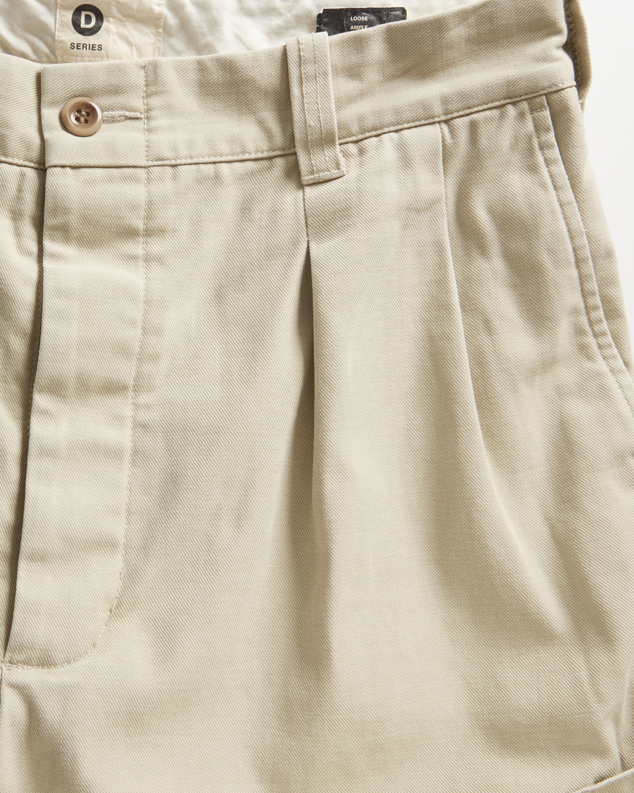 View of model wearing Hard Twist Khaki Dockers® x Transnomadica Short.