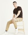 View of model wearing Harvest Gold Cargo Joggers, Straight Tapered Fit.