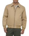 Front view of model wearing Harvest Gold Microtwill Relaxed Laydown Collar Bomber.