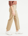 Side view of model wearing Harvest Gold Original Chinos, High Waisted, Straight Fit.