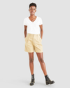 Front view of model wearing Harvest Gold Original Shorts, Pleated.