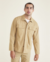 Front view of model wearing Harvest Gold Utility Shirt, Relaxed Fit.