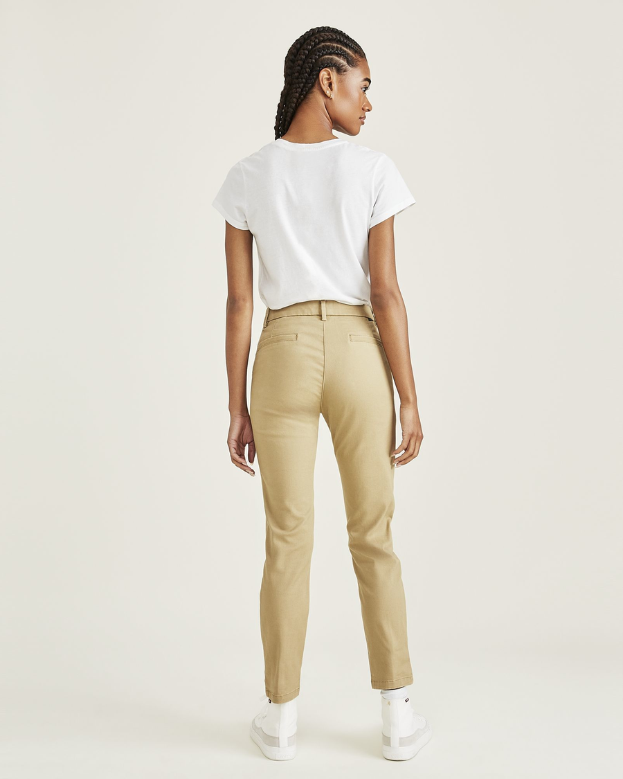 Back view of model wearing Harvest Gold Weekend Chinos, Skinny Fit.