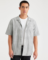 Front view of model wearing High Rise Camp Collar Shirt, Regular Fit.