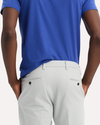 View of model wearing High-Rise Signature Iron Free Khakis, Straight Fit with Stain Defender®.