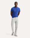 View of model wearing High-Rise Signature Iron Free Khakis, Straight Fit with Stain Defender®.