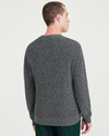 Back view of model wearing Highland Twist Navy Blazer Sweater, Regular Fit.