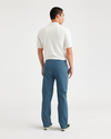 Back view of model wearing Indian Teal Ultimate Chinos, Slim Fit.