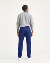 Back view of model wearing Indigo Stonewash Jean Cut Pants, Straight Fit.