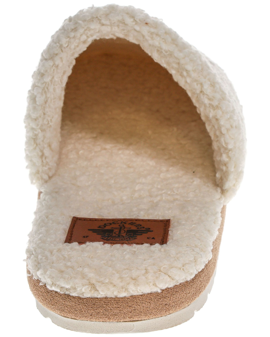 Back view of  Ivory Quilted Micro-Sherpa Scruff Slip-On.
