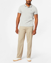 Front view of model wearing Khaki Comfort Khakis, Relaxed Fit.