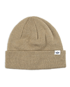 Front view of  Khaki Double Knit Recycled Fisherman Beanie.
