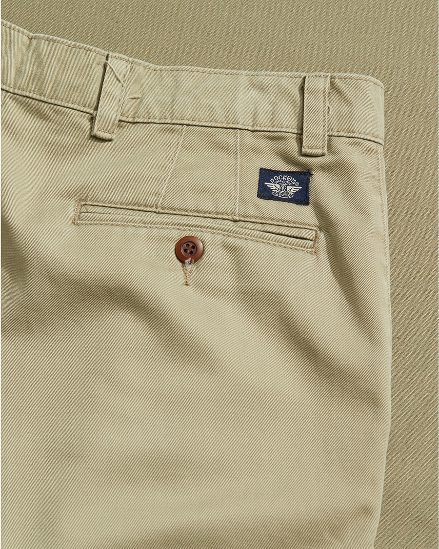 View of model wearing Khaki Double Pleated Khaki Pants - 32 x 30.