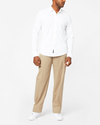 Front view of model wearing Khaki Easy Stretch Khakis, Relaxed Fit.