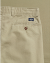 View of model wearing Khaki Made in USA, Double Pleated Khaki Pants - 32 x 30.