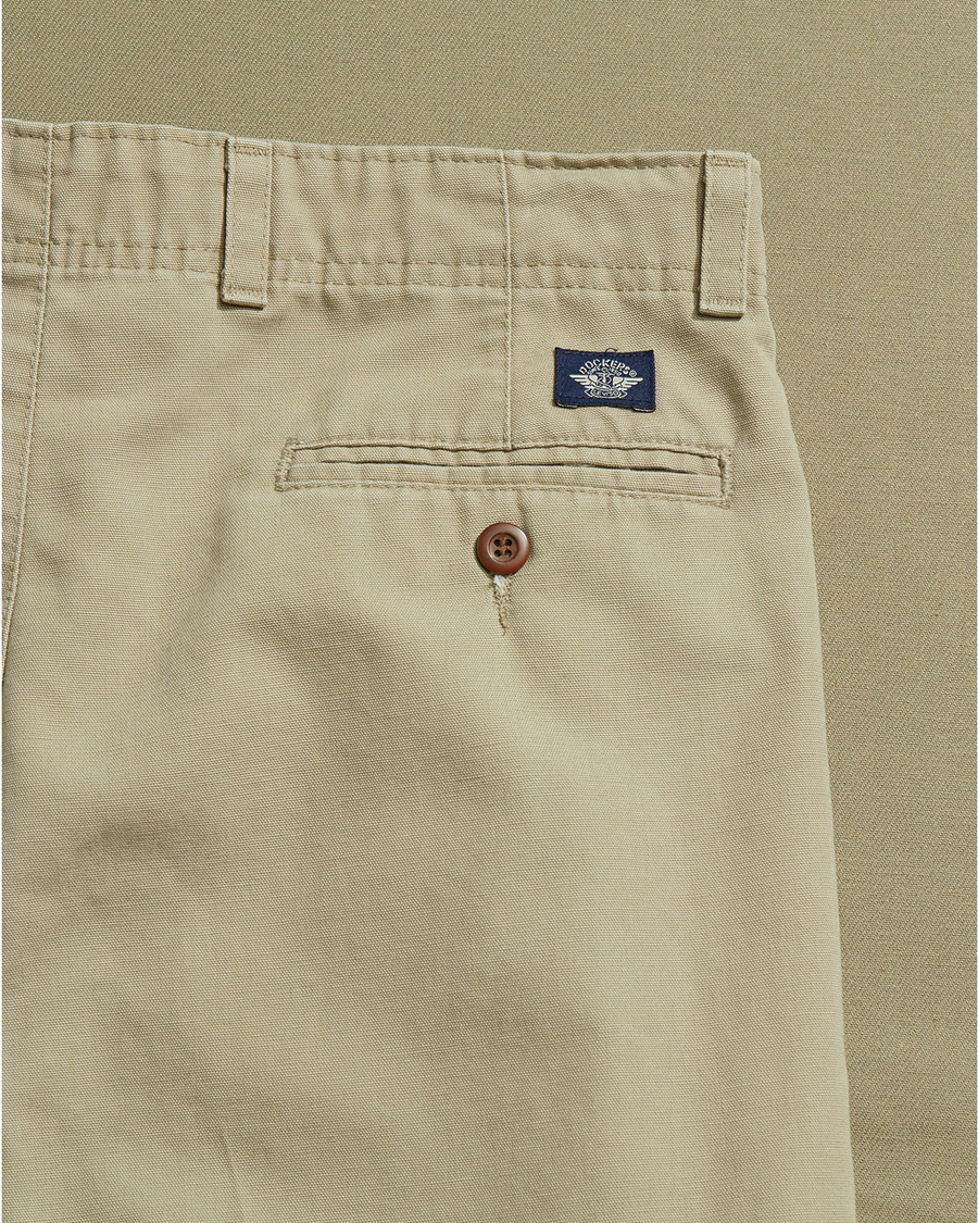 View of model wearing Khaki Made in USA, Double Pleated Khaki Pants - 32 x 30.