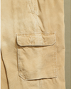 View of model wearing Khaki Microcord Cargo Pants - 34 x 29.