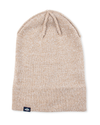 View of  Khaki Recycle 2 Tone Yarn Rib Knit 6 Dart Beanie.