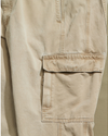 View of model wearing Khaki Tan Cargo Pants - 36 x 26.