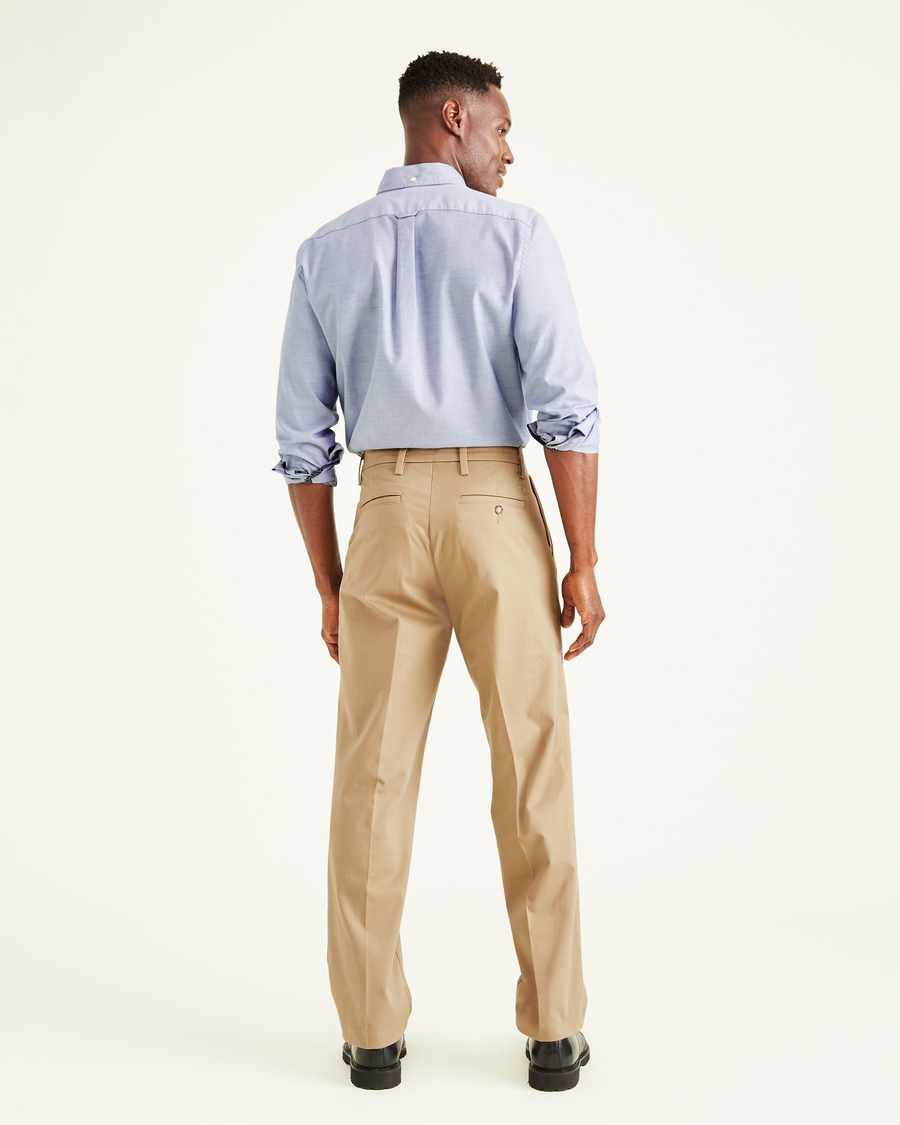 Back view of model wearing Khaki Workday Khakis, Classic Fit.