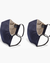 Front view of  Khaki/Navy Face Masks (2 Pack).