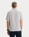 Back view of model wearing Lamartine Camp Collar Shirt, Regular Fit.