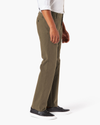 Side view of model wearing Leather Ultimate Chinos, Straight Fit.