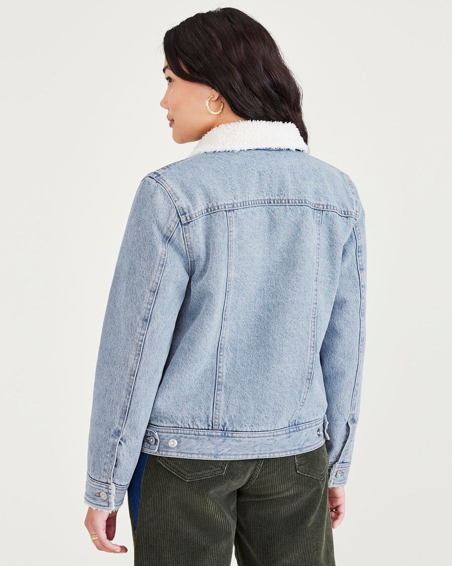 The Oversized Jean Jacket in Pinehill Wash: Sherpa Edition