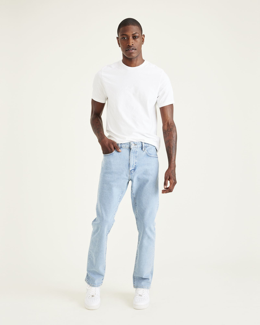 White Hyper Flex Knee-Cut Denim Jeans | Relove