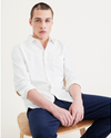 View of model wearing Light White Rigid Original Button-Up, Slim Fit.