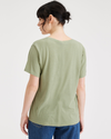 Back view of model wearing Lint Deep V-Neck Tee, Regular Fit.