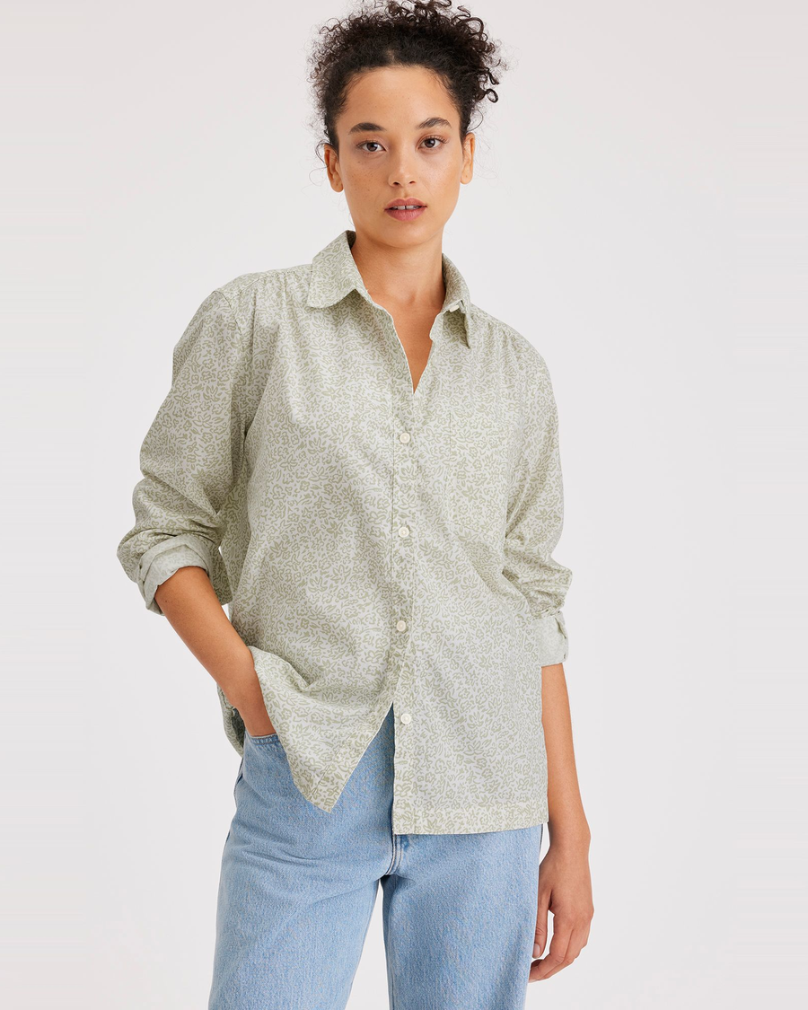 Front view of model wearing Lint Favorite Button-Up Shirt, Regular Fit.