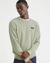 View of model wearing Lint Original Crewneck Sweatshirt, Regular Fit.