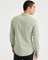 Back view of model wearing Lint Stretch Oxford Shirt, Slim Fit.