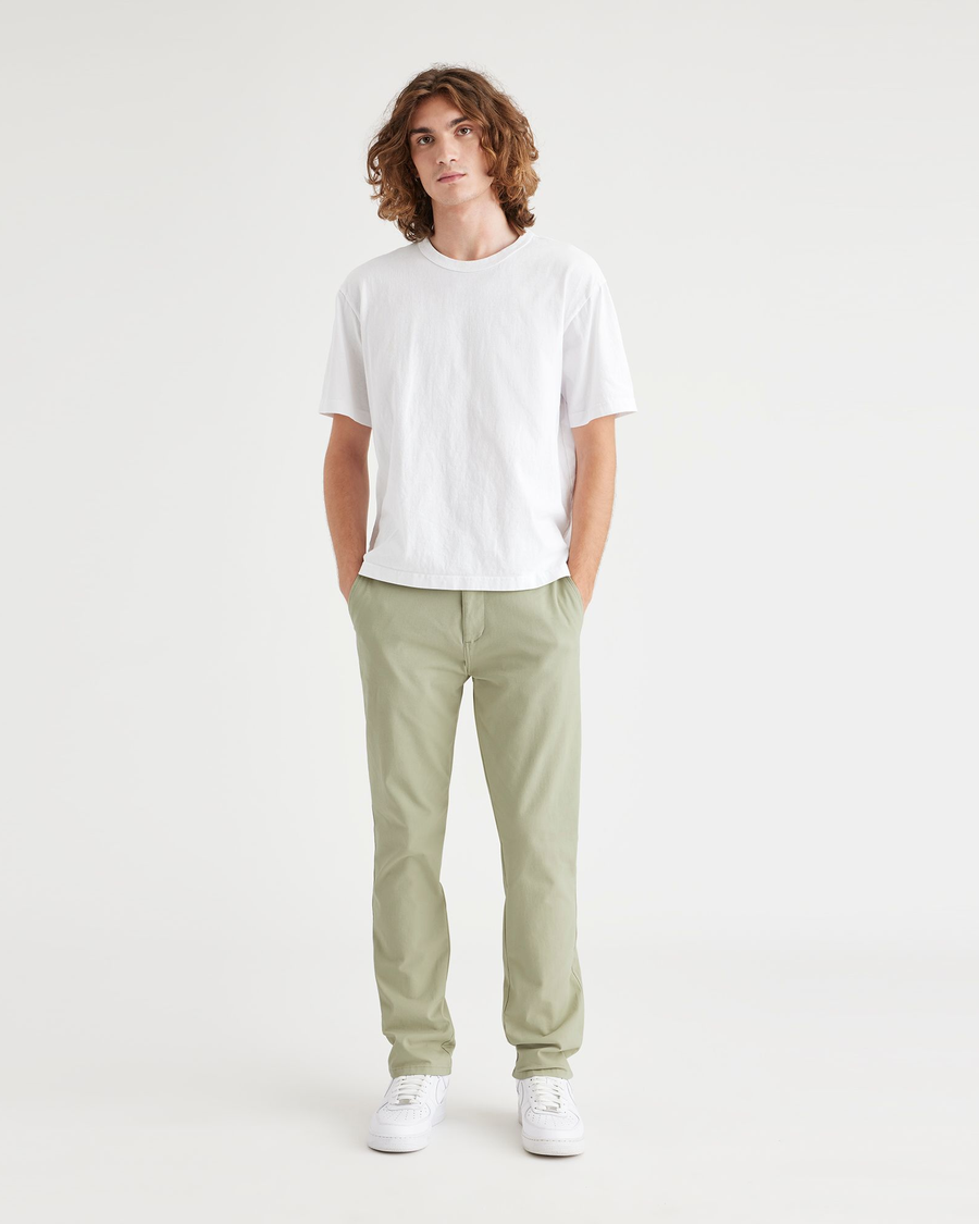 Front view of model wearing Lint Ultimate Chinos, Slim Fit.