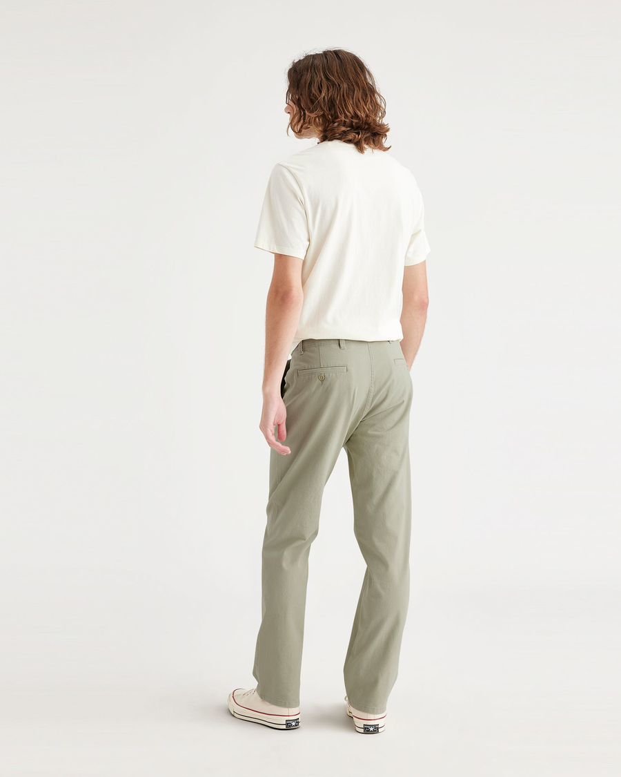 Back view of model wearing Lint Ultimate Chinos, Straight Fit.