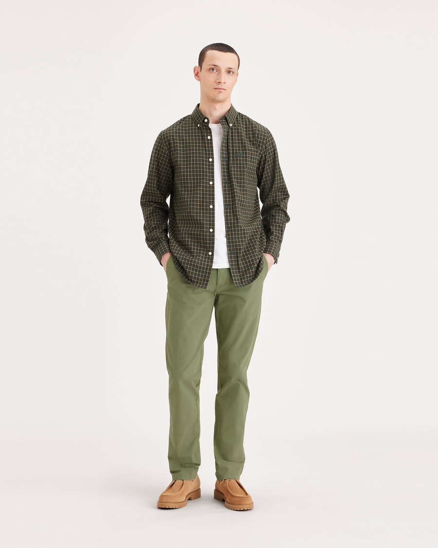 Front view of model wearing Loden Green Ultimate Chino, Slim Fit.