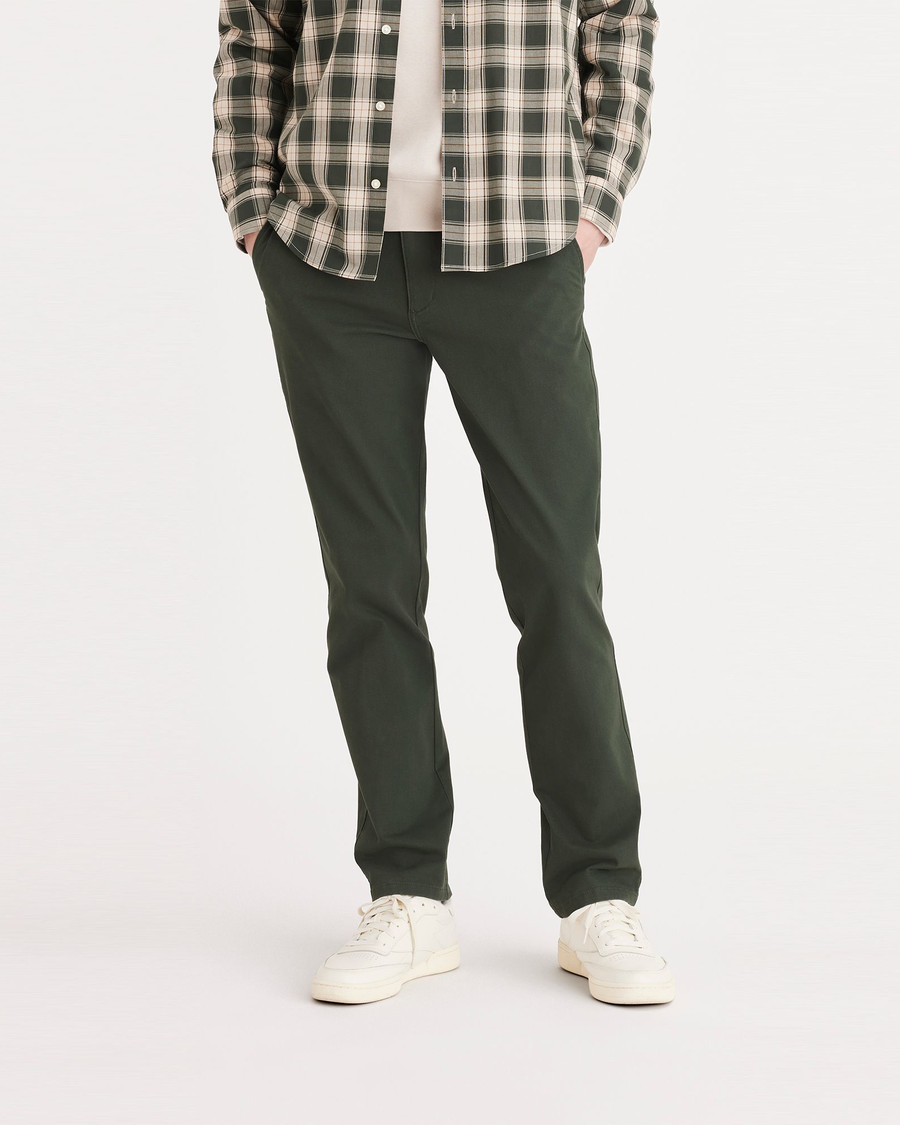 Front view of model wearing Loden Green Ultimate Chino, Slim Fit.