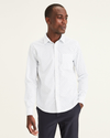 Front view of model wearing Lucent White Casual Shirt, Regular Fit.