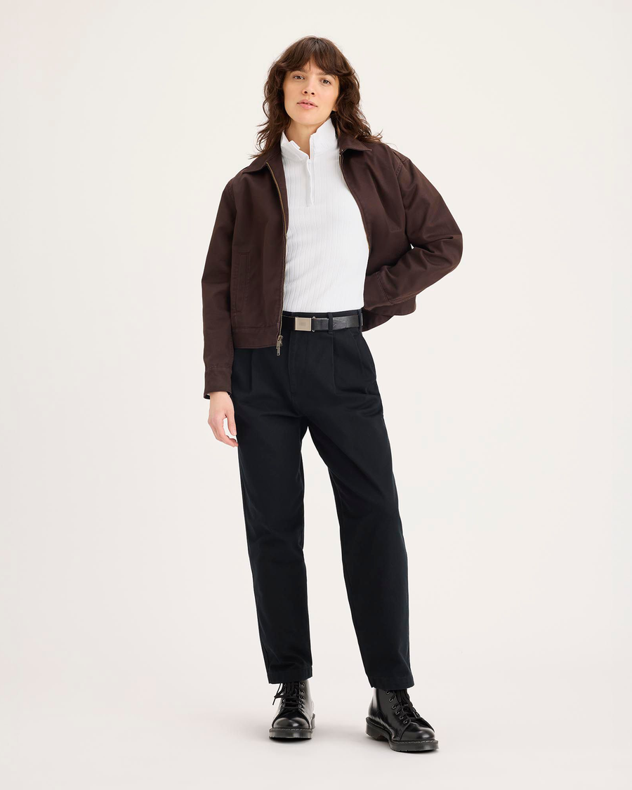 Front view of model wearing Lucent White Go Quarter-Zip Pullover, Slim Fit.