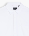View of model wearing Lucent White Go Shirt, Regular Fit.