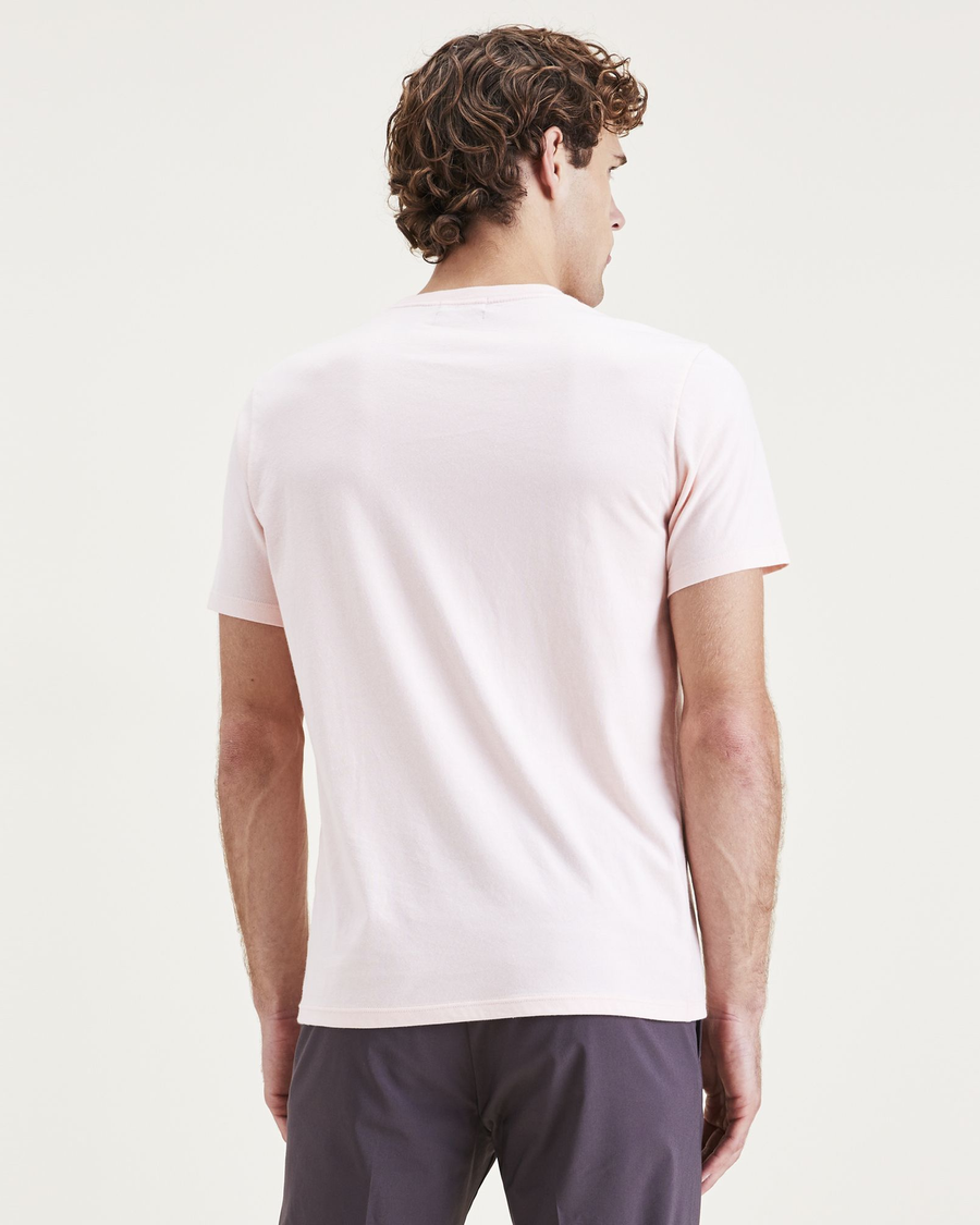 Back view of model wearing Lucent White Graphic Tee (Big and Tall).
