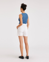 Back view of model wearing Lucent White Mid-Rise Short.