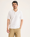 Front view of model wearing Lucent White Original Polo, Slim Fit.