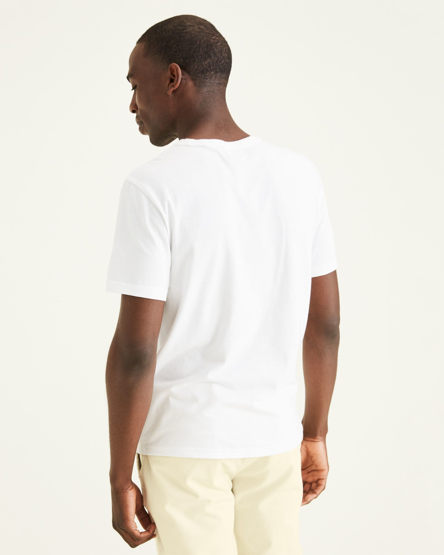 Back view of model wearing Lucent White Original Tee, Slim Fit.