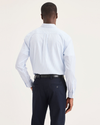 Back view of model wearing Lucent White Signature Stain Defender Shirt, Classic Fit.