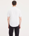 Back view of model wearing Lucent White Ultimate Shirt, Regular Fit.