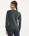 Back view of model wearing Magical Forest Crewneck Sweater, Classic Fit.