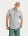 View of model wearing Margate Signature Stain Defender Shirt, Classic Fit.