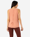 Back view of model wearing Mayberry Sante Fe Clay Back Detail Tank Top.